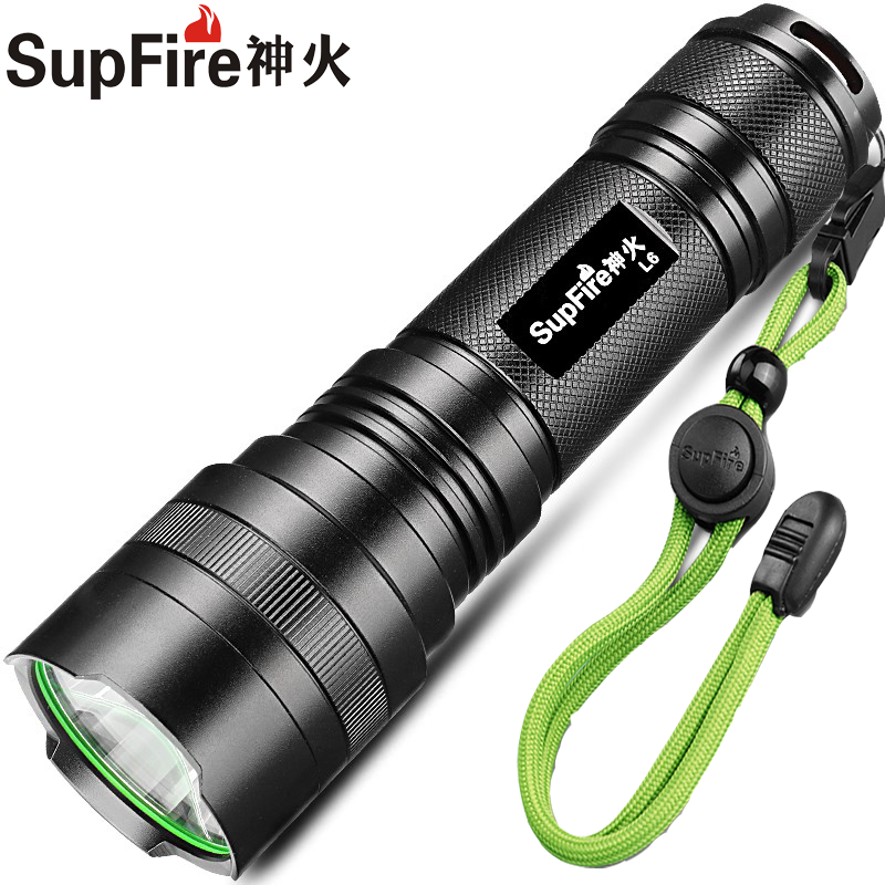 SupFire神火L6強光手電筒超亮戶外聚光燈LED家用26650可充電T6-L2