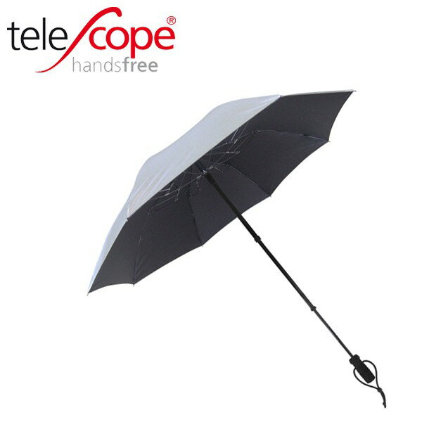 德國[EuroSCHIRM] 全世界最強雨傘 TELESCOPE HANDSFREE / 免持健行傘 小(銀)UPF50《長毛象休閒旅遊名店》
