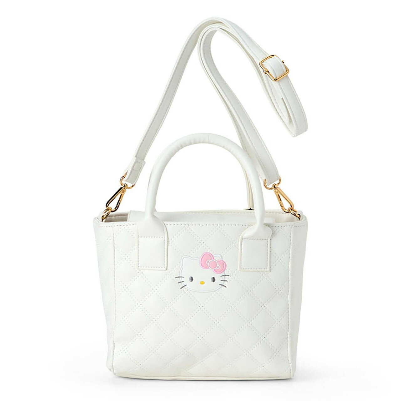 【震撼精品百貨】凱蒂貓 Hello Kitty~日本SANRIO三麗鷗 KITTY菱格紋皮質手提肩背兩用包-大臉款*30775