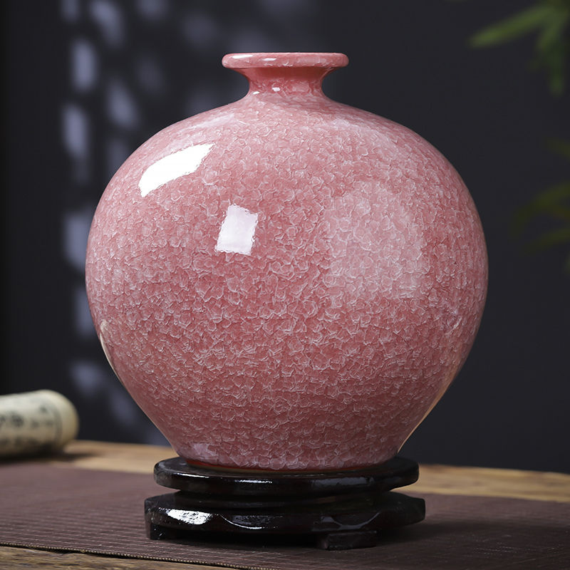 免運/ 可開票 快速出貨 擺件 居家擺飾 景德鎮陶瓷花瓶仿古官窯石榴瓶中式家居客廳插花電視櫃飾品擺件