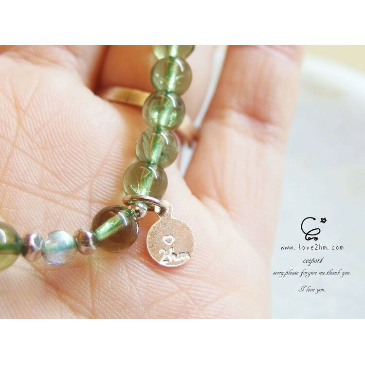 四葉幸運草/綠磷灰石/拉長石/水晶手鍊/925純銀/[晶晶工坊-love2hm] 5