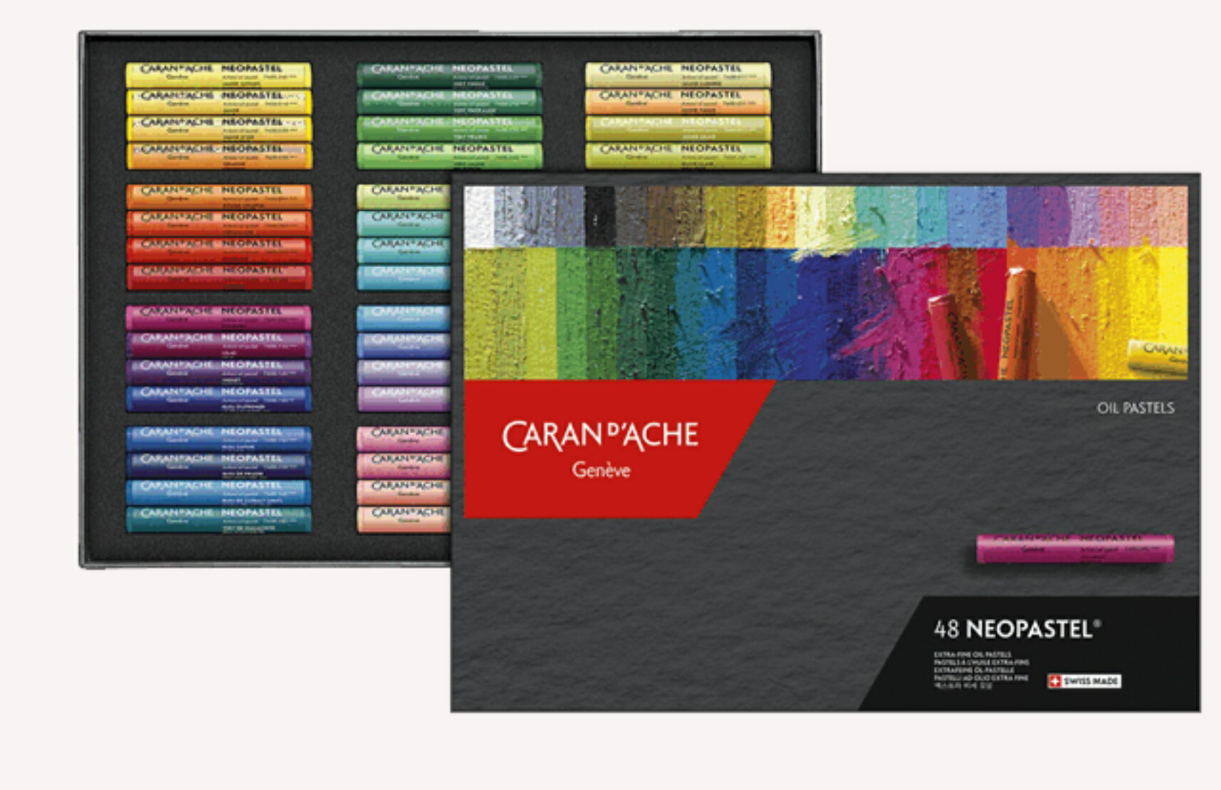 瑞士 CARAN D'ACHE 卡達 NEOPASTEL 專家級油性粉彩48色400.348【領券滿額再折千8/31止】