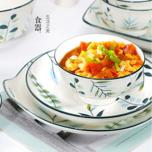 家里用的吃飯的碗和盤用陶瓷碗碟套裝家用歐式10個裝碗碗盤組合