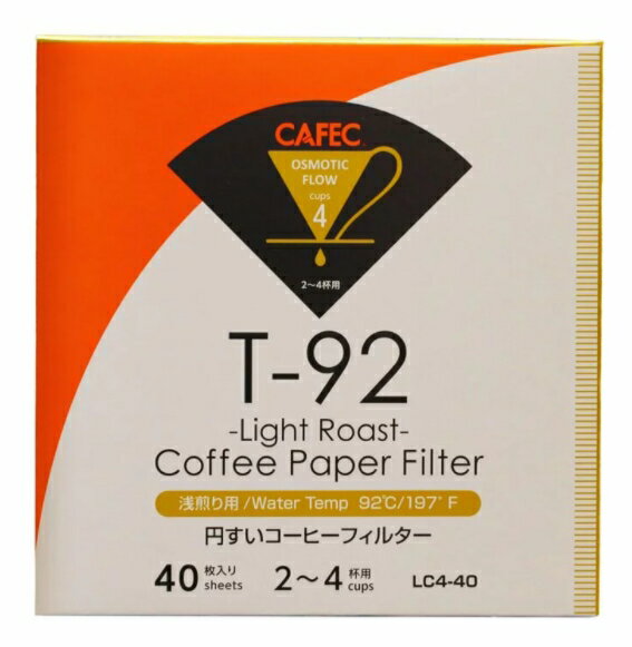 金時代書香咖啡 CAFEC 三洋 T-92 錐形漂白淺焙專用濾紙 04 2-4人用 40入裝 CFD-04-T-92