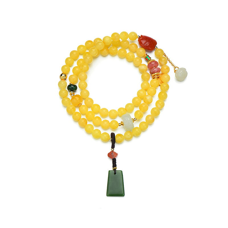 【巴黎精品】現貨+預購 蜜蠟手鍊毛衣鏈女手珠平安擋煞防小人轉運淨化招財開運-7mm南紅白玉青干玉a1ha66