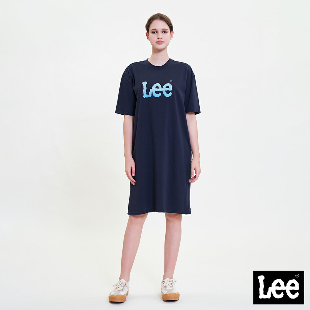 Lee 漸層大LOGO短袖洋裝 女 Modern LL220457 丈青ANJ 氣質黑K11