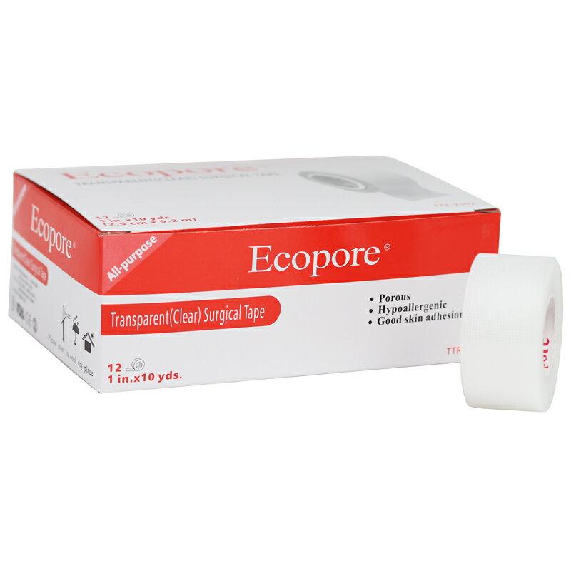 【醫康生活家】Ecopore透氣膠帶 透明(易撕、低過敏) 1吋 (12入/盒)