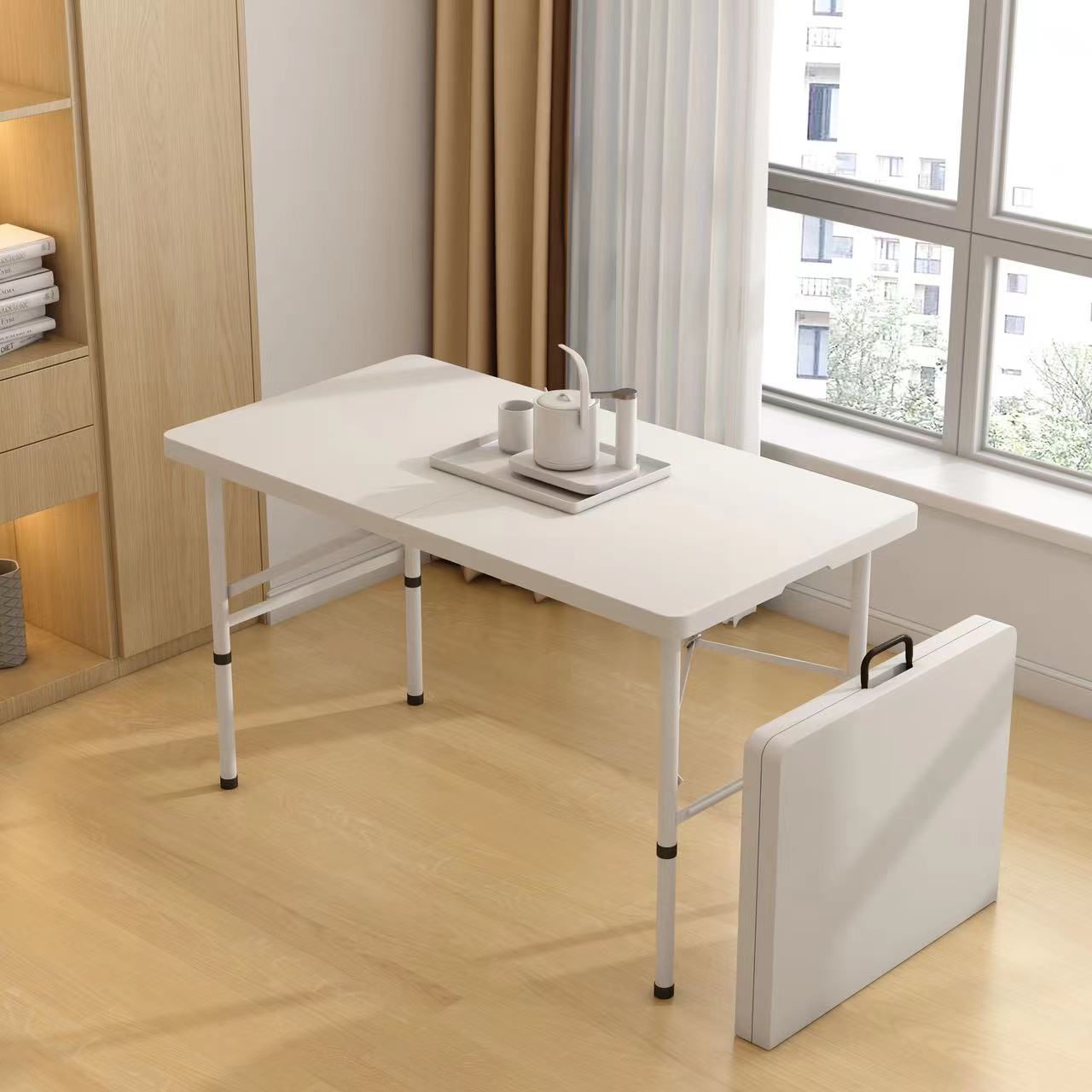 戶外折疊桌子家用折疊桌椅簡易便攜式擺攤桌長方形條桌學習小餐桌