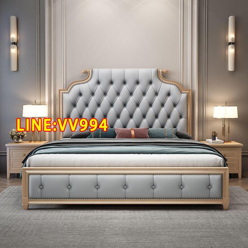 特價✨美式實木床1.8米雙人床輕奢現代簡約主臥歐式軟包公主床儲物婚床
