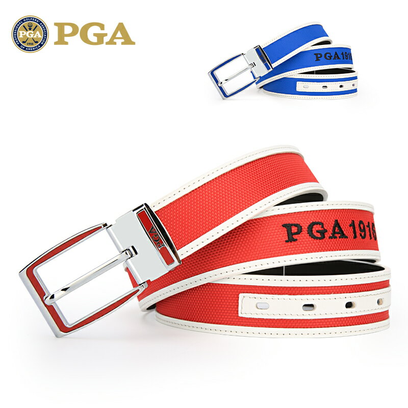 美國PGA 高爾夫男士皮帶 頭層牛皮+尼龍 潮流百搭腰帶 新款