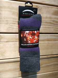 英國《HORIZON》 DELUXE MERINO OUTDOOR 2PK 羊毛保暖機能襪 2雙套裝組(條紋)