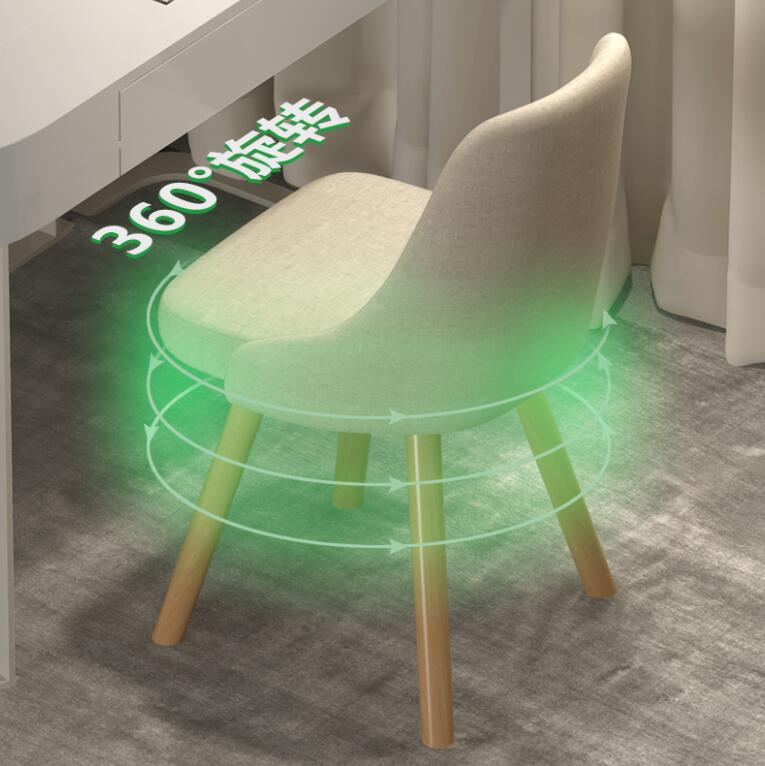 簡約電腦椅子北歐書桌椅家用臥室化妝椅休閑書桌椅可旋轉實木餐椅 2