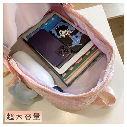 HENRAY亨睿 韓系INS風格潮流後背包(白/黑/粉)可愛 大容量 後背包 背包 書包 休閒 旅行 出遊 好搭【愛買】 6