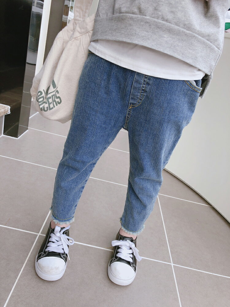 春秋季女童寶寶舒適百搭褲子 中小童洋氣修身兒童牛仔褲潮1入