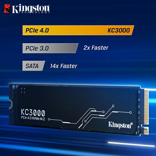 金士頓Kingston KC3000 512G/1TB/2TB/4TB PCIe 4.0 NVMe M.2 SSD 固態