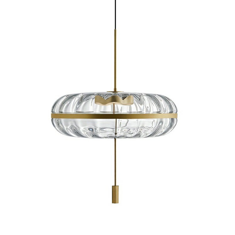 crystal glass 輕奢港式 黃銅手工 水晶水紋玻璃 後現代 吊燈 LED 110V 220V