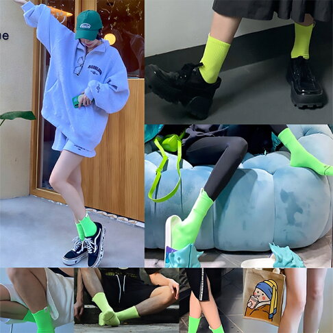 Tinylure 螢光失控螢光襪 童襪 親子襪 潮襪【APP享6%回饋】 9