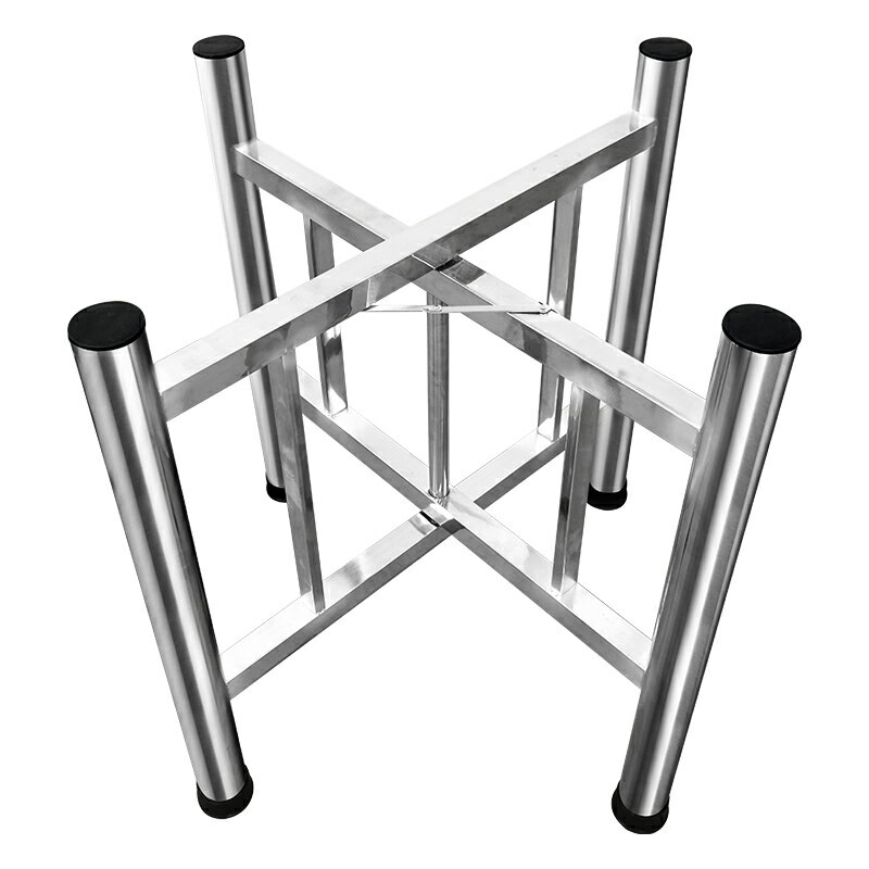 優樂悅~304不銹鋼桌腳簡易折疊支架圓桌方桌餐桌木桌面鋼化玻璃桌面腳架