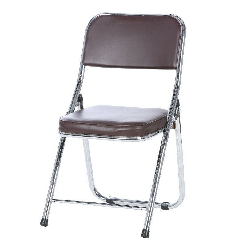 加粗加厚金屬電鍍折疊椅靠背椅子家用辦公休閒商務椅會議椅電腦椅