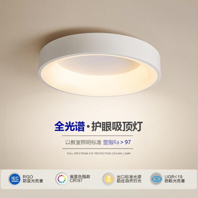 精緻圓形臥室燈簡約現代LED吸頂燈個性創意北歐小客廳燈書房燈具