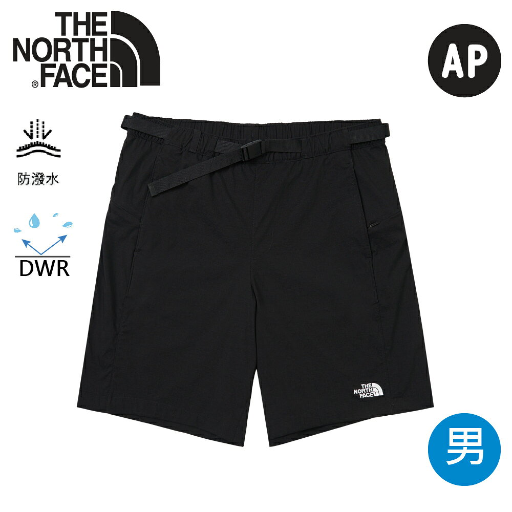 【The North Face 男 Class V Pathfinder 系列機能腰帶短褲《黑》】8DFW/DWR/快乾/登山