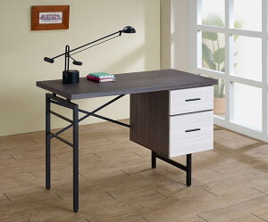 【尚品家具】736-47 普拉尼 工業風二抽書桌~另有集層色、梧桐色
