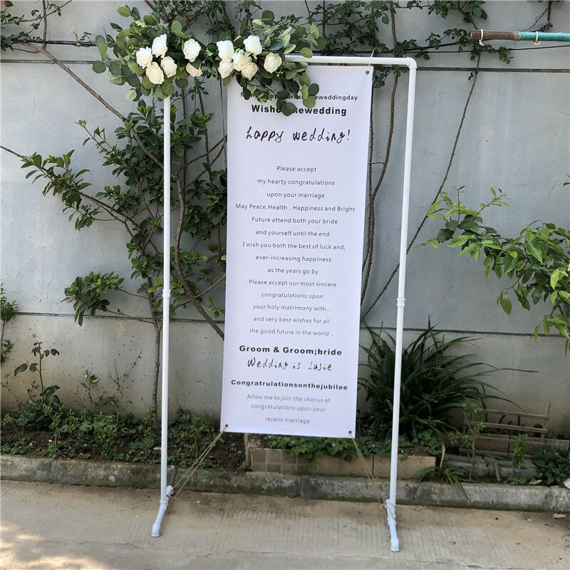 旅拍外景婚紗攝影組合拍照道具金色花架白色折疊桌椅仿真蛋糕擺件 2