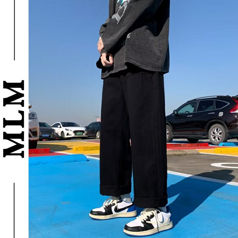 精品 純棉 工裝褲男 大尺碼 韓國潮牌ins大口袋工作褲 寬鬆闊腿長褲 復古風 工裝縮口褲 【MLM】