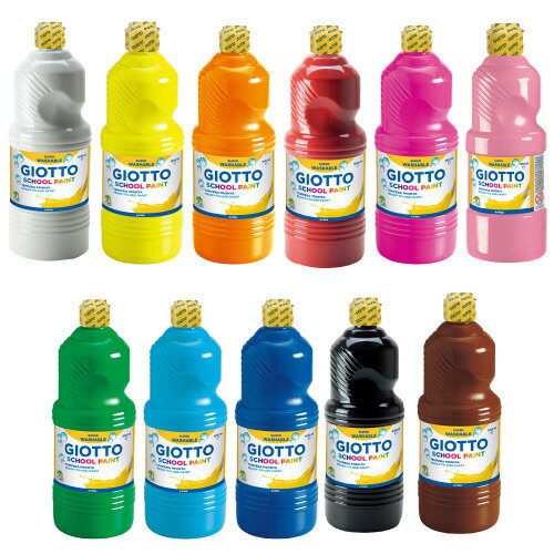 【義大利 GIOTTO】可洗式兒童顏料500ml(單罐多色可選)★一次買6瓶加送調色盤
