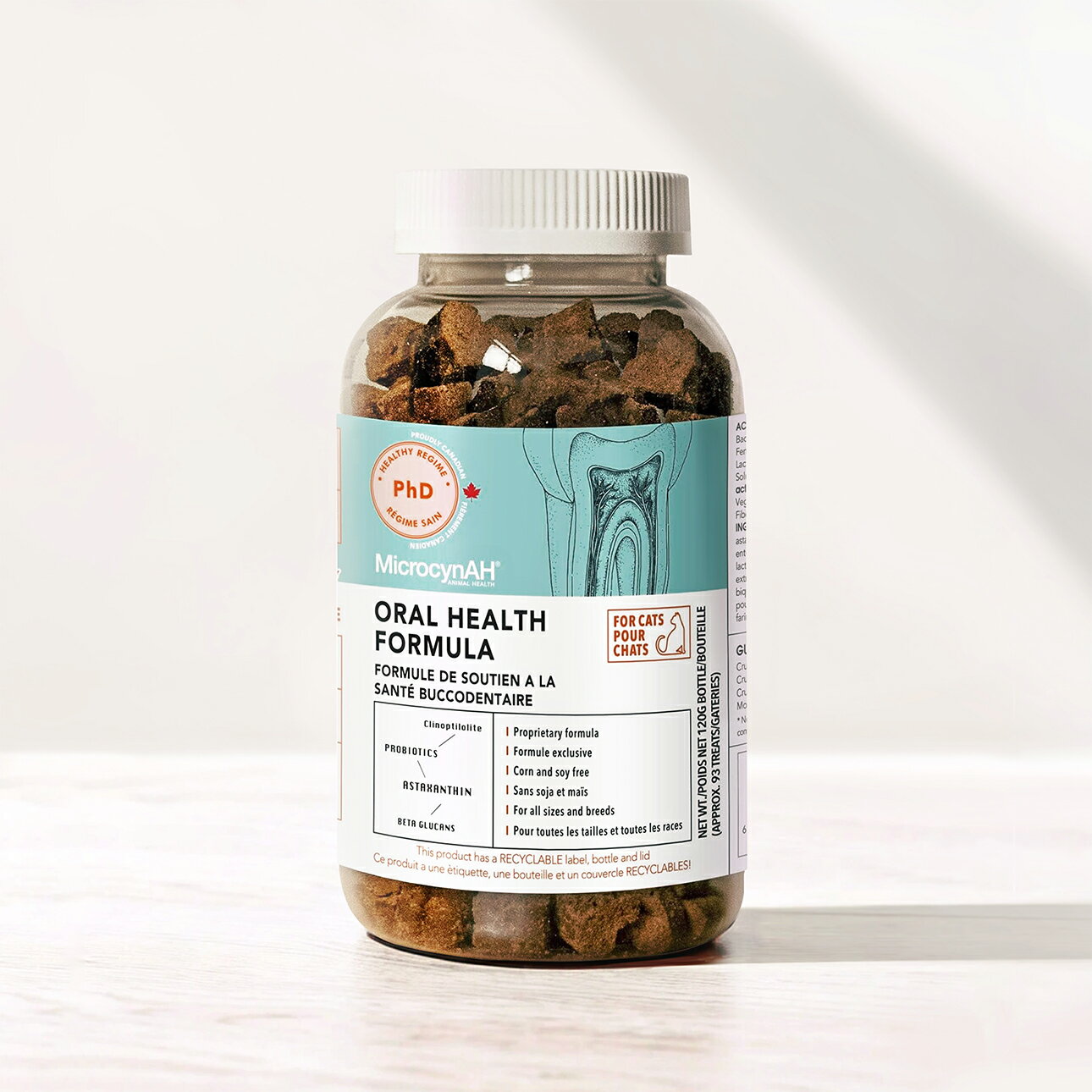 【MicrocynAH 麥高臣】益健齒 牙齒保健 貓咪愛吃的零食 好口氣 口腔保健 蝦紅素 維持清新口氣 牙齒健康