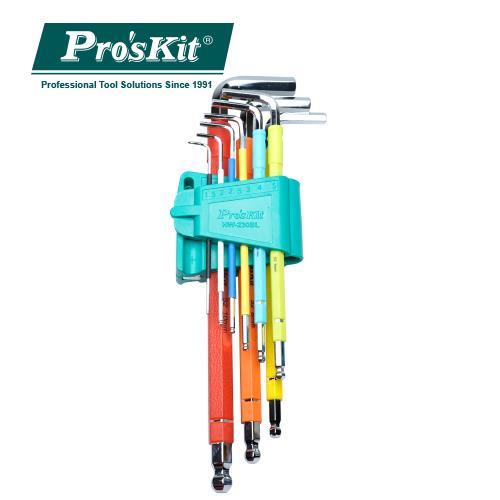 ProsKit寶工彩色加長球頭內六角扳手組（9支組）HW-230BL原價450(省100)