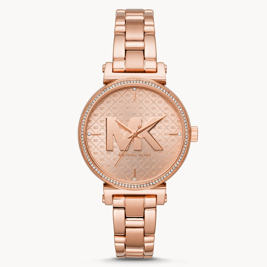 MICHAEL KORS 晶鑽錶 手錶 36mm 玫瑰金鋼錶帶 女錶 手錶 腕錶 MK4335 MK(現貨)▶指定Outlet商品5折起☆現貨【送禮首選★APP下單點數4倍送】