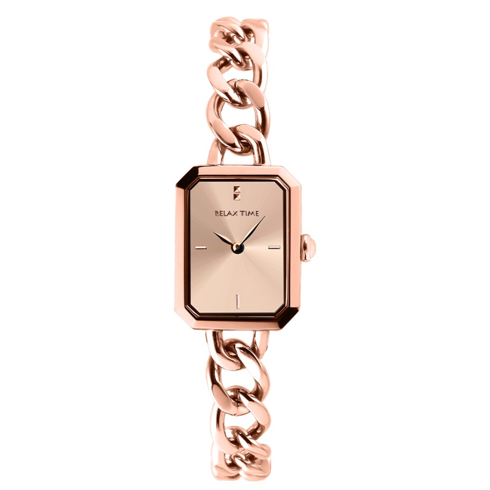 Relax Time RT-109-2-07 長方手鍊風格女錶 玫瑰金 22mm｜樂天領券現折★全館特惠中★指定刷卡回饋10%