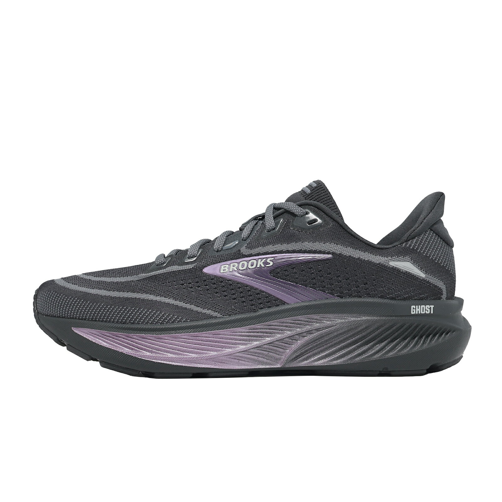 Brooks 慢跑鞋 Ghost 18 D 寬楦 女鞋 黑 紫 魔鬼系列 支撐 緩震 1204821D058