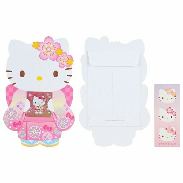 【震撼精品百貨】Hello Kitty 凱蒂貓~日本SANRIO三麗鷗 KITTY造型紅包袋3入組 (和服款)*45747