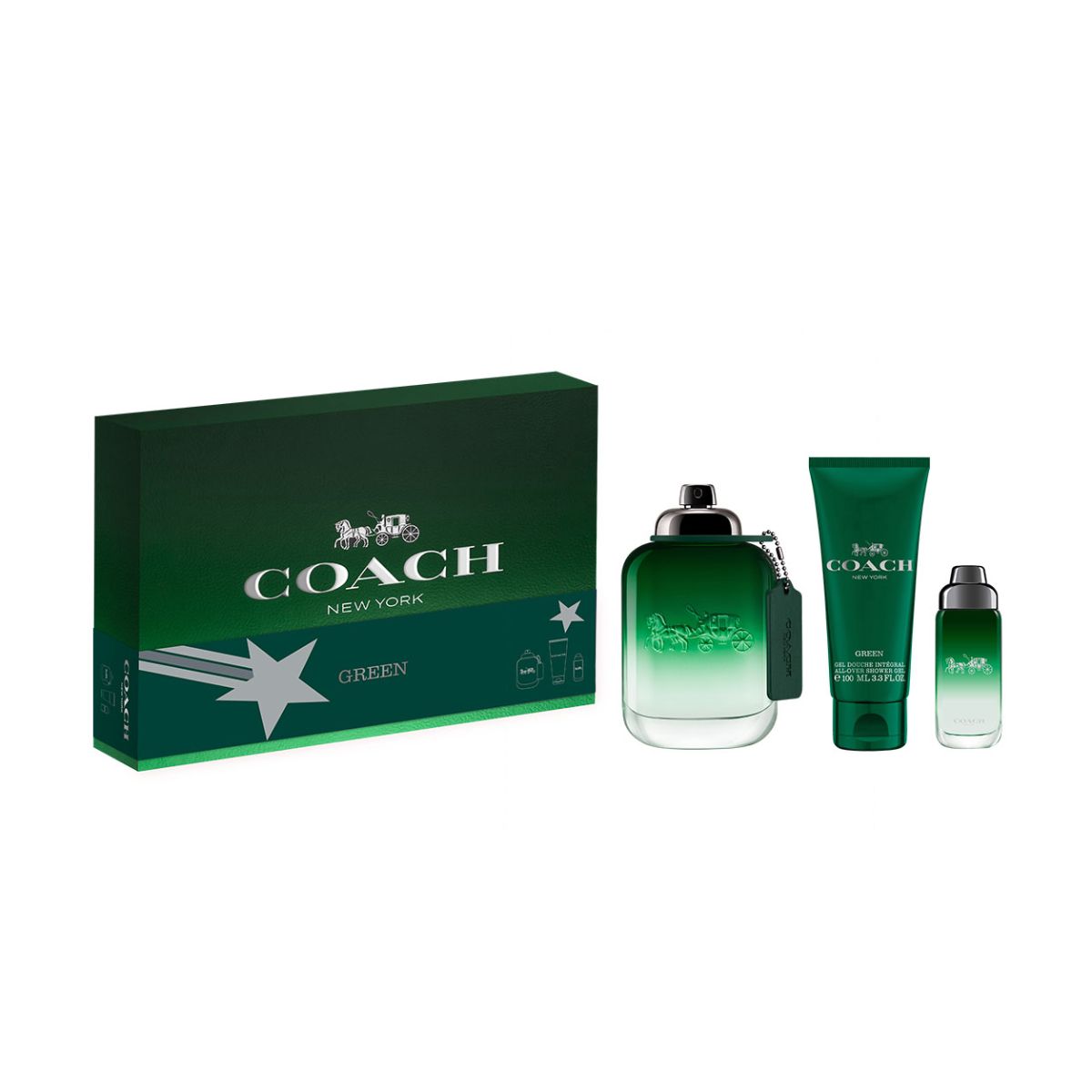 COACH Green 時尚都會男性淡香水+沐浴精禮盒 優惠價:1990元｜岡山戀香水