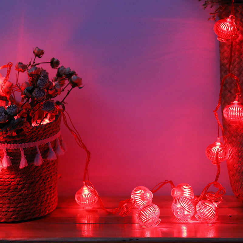 春節過年新年裝飾LED燈彩燈閃燈串燈福字燈籠臥室房間裝飾布置