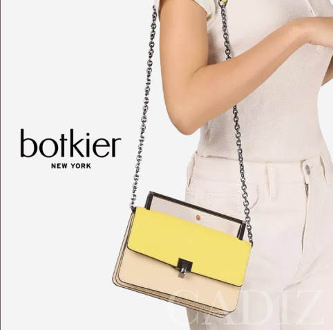 美國正品 Botkier Lennox Small Cross Body Bag  黃色氣質時尚拼色掀蓋手提肩背包