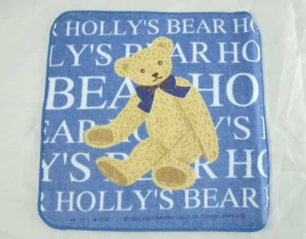 【震撼精品百貨】Holly's Bear 泰迪熊 小毛巾 藍底英文 震撼日式精品百貨