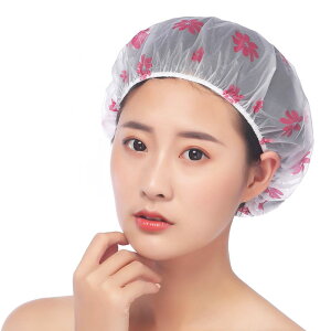 可愛韓國女款防水洗澡帽子 加厚雙層非一次性浴帽 廚房防油煙頭套