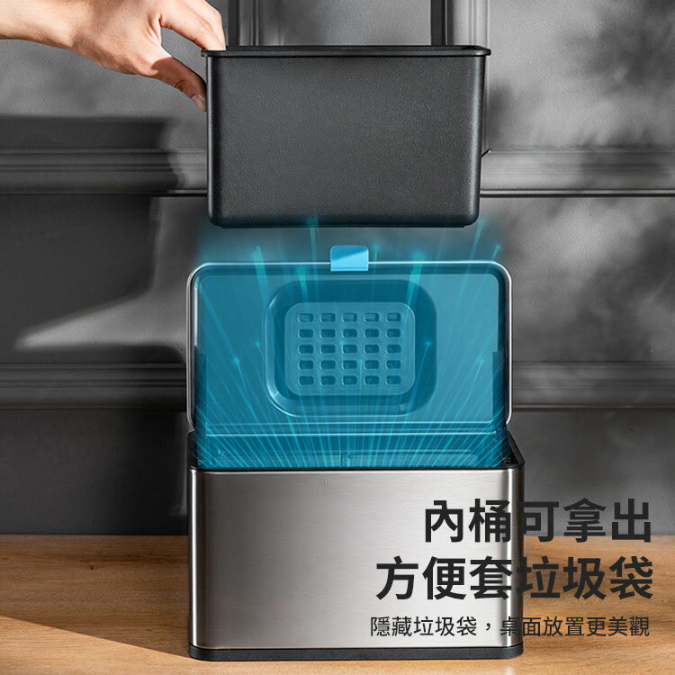 壁掛滑蓋不鏽鋼垃圾桶CCKO 廚房掛式垃圾筒櫃門懸掛有蓋垃圾桶廚