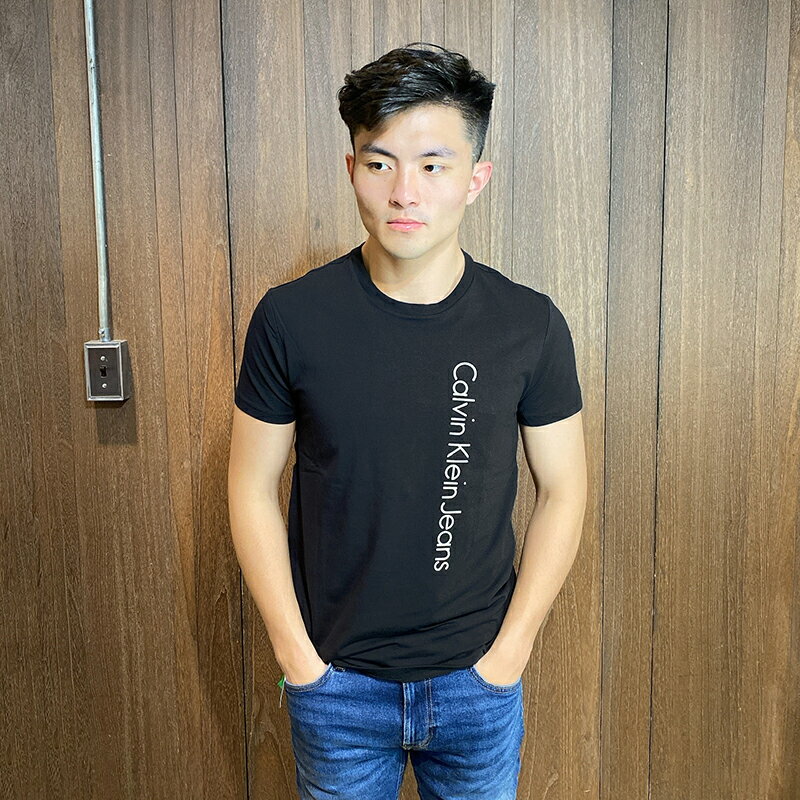 美國百分百【全新真品】Calvin Klein 短袖 T恤 CK T-shirt 短T LOGO 黑色 BQ19