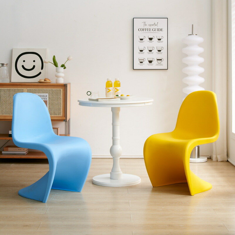 凳子 北歐家用簡約椅子網紅ins現代餐椅設計師s椅可疊放創意休閒潘東椅