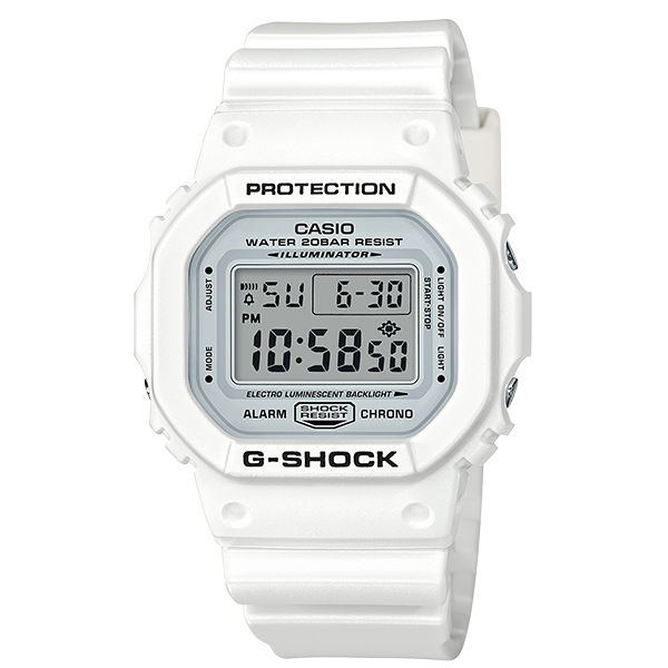 CASIO 卡西歐G-SHOCK DW-5600MW-7 白色主題數字時尚腕錶/48.9*42.8mm