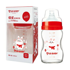 優生 小米兔玻璃奶瓶 寬口 240ml (單入)【杏一】