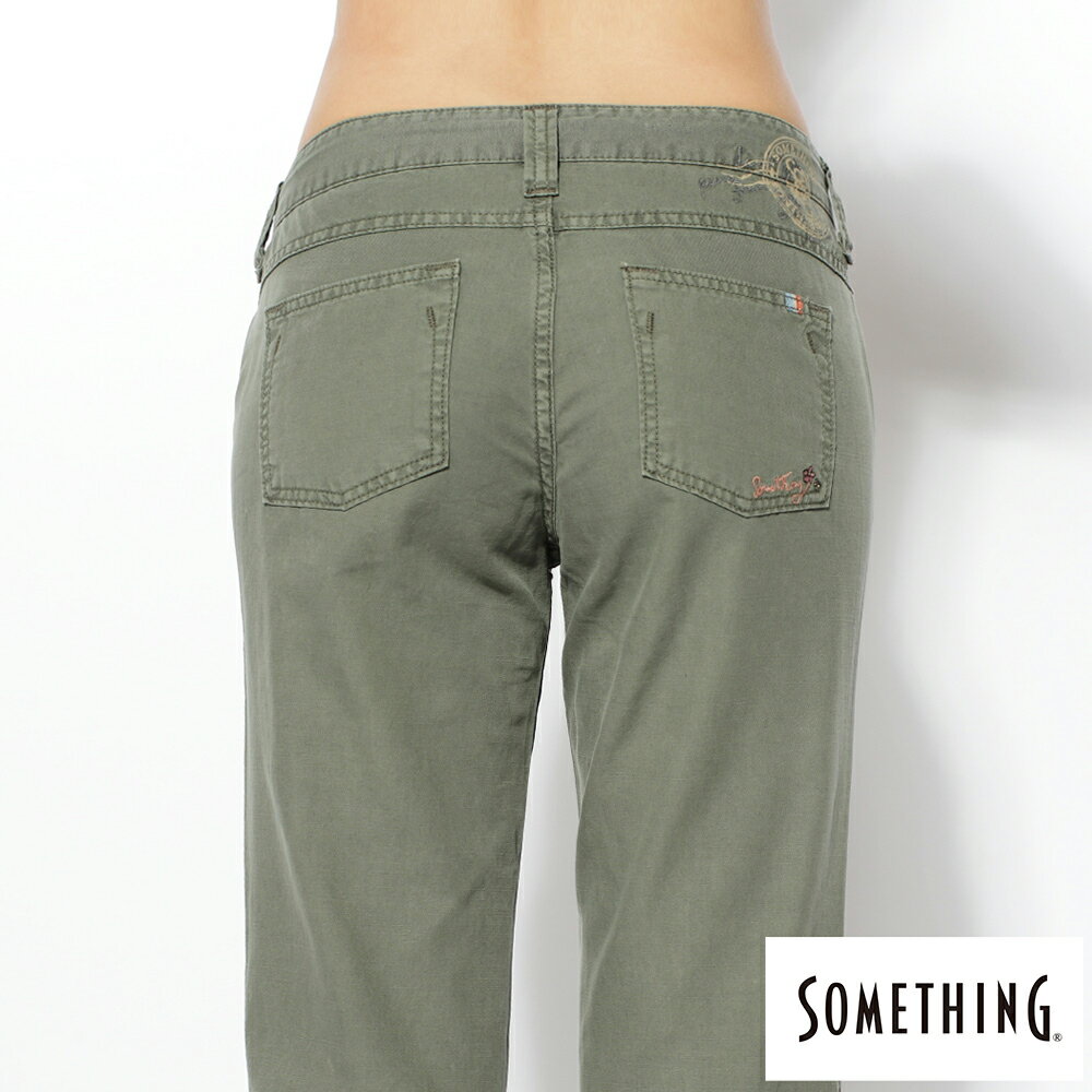 SOMETHING  NATURAL EASY JEAN綁帶休閒褲-女款 綠色 6