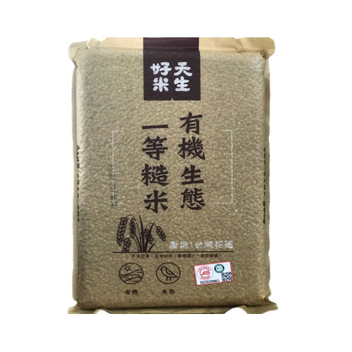 天生好米有機生態一等糙米1.5kg【愛買】