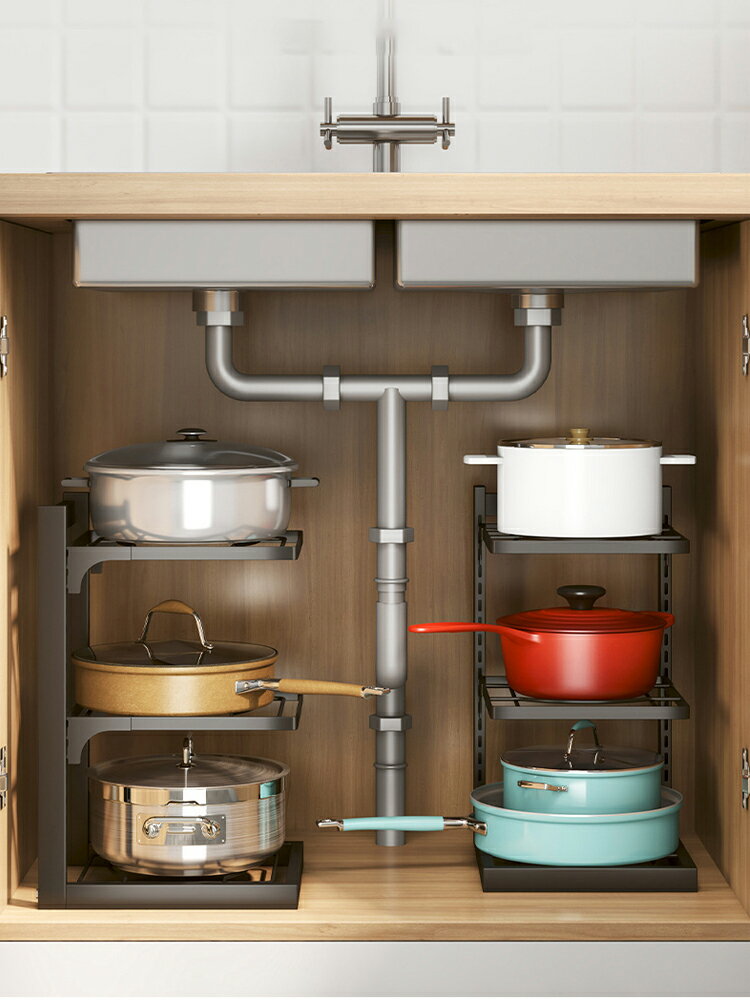 廚房置物架多層收納架臺面鍋具家用櫥柜內柜子下水槽分層壁掛架子