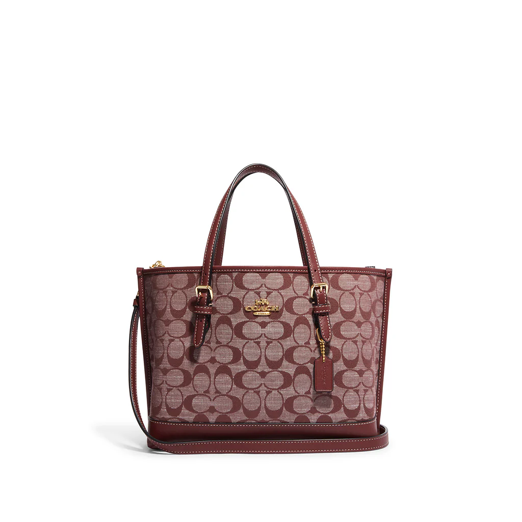 精選★COACH Mollie25 中號香布蕾chambray 手提單肩斜挎包 CH228(深藍現貨)~【母親節禮物★菲尼斯 國際精品3折起 春夏新品 換季下殺】 2