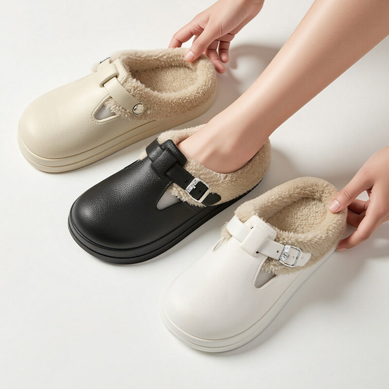 2025春季新時復古厚底百搭包頭半拖鞋女尚軟底舒適防滑勃肯拖批發